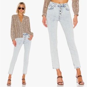 Anine Bing- Freda Jeans in Light Blue Faded Wash Slim Leg Size 26 Everyday